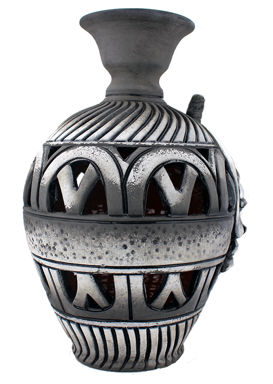 3D Bumpy Head Vase Series —  Grey Narrow Neck