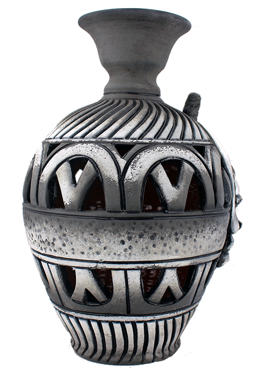 3D Bumpy Head Vase Series — Grey Narrow Neck