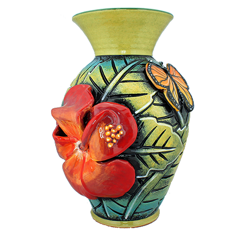 3D Hibiscus Vase