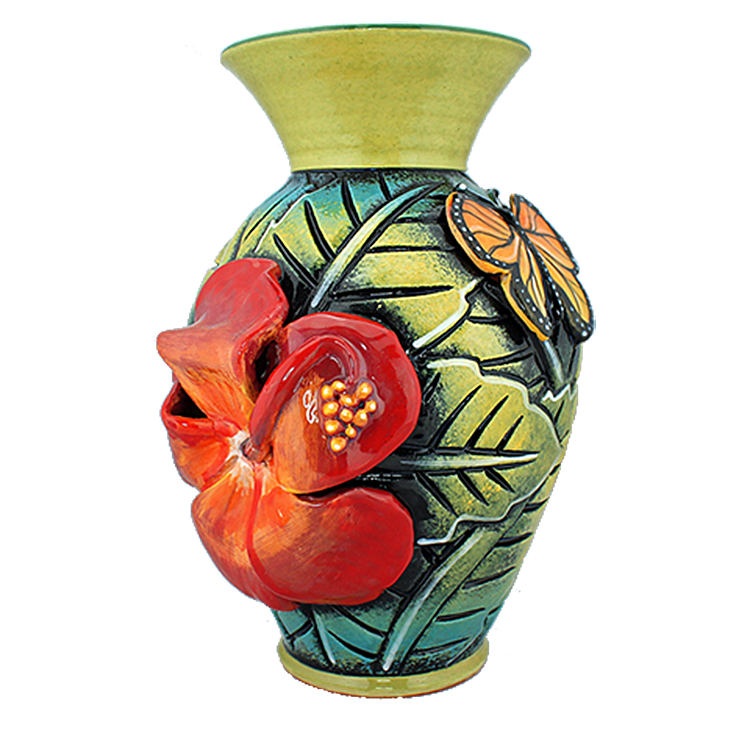 3D Hibiscus Vase