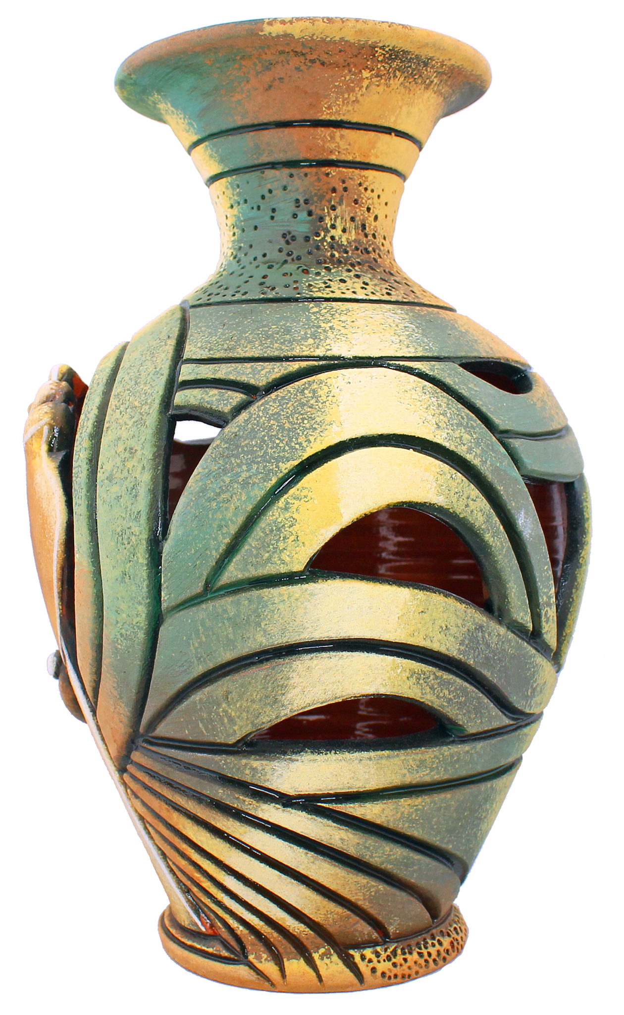 3D Bumpy Head Vase Series — Gold and Green Spiky Head