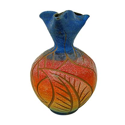 Blue Top Heart Vase