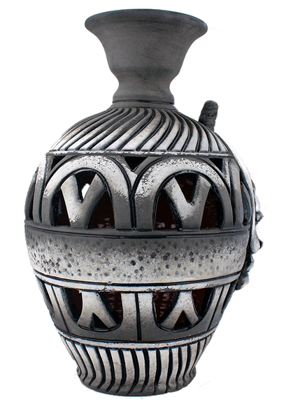3D Bumpy Head Vase Series —  Grey Narrow Neck