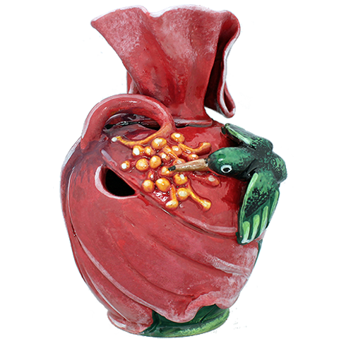 3D Doctor Bird and Hibiscus Vase