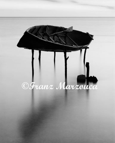 Franz Marzouca's Stilt Boat at Dusk