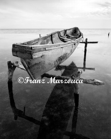 Franz Marzouca's Stilt Boat at Dusk